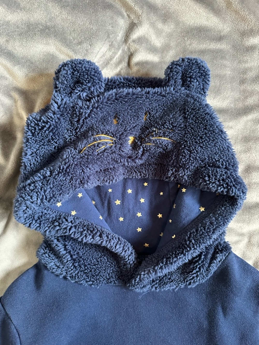 Boden Navy Hoodie with Gold Star Print